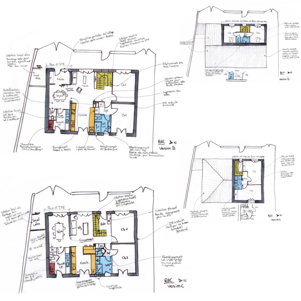 Plans surélévation rénovation